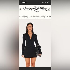 Long Sleeve V Bar Plunge Mini